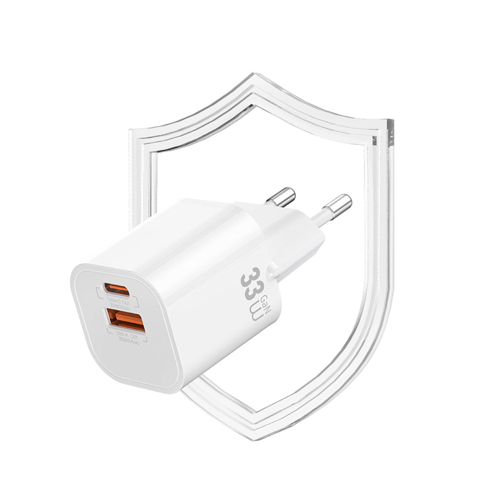 Wiwu Wi-G017 Cube Serisi Type-C PD & USB-A GaN Tech PD Hızlı Şarj Özellikli Mini Şarj Başlığı 33W