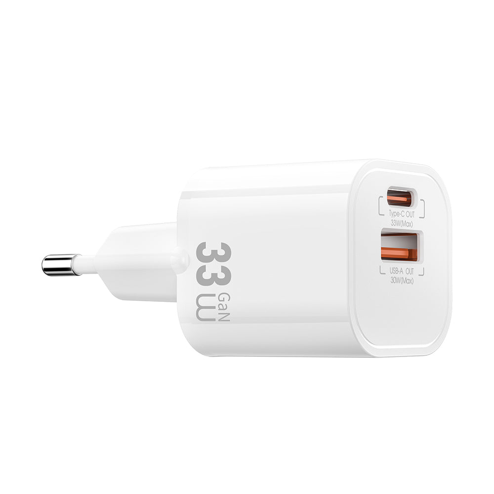 Wiwu Wi-G017 Cube Serisi Type-C PD & USB-A GaN Tech PD Hızlı Şarj Özellikli Mini Şarj Başlığı 33W