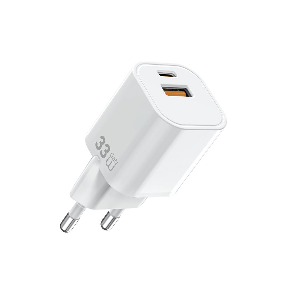 Wiwu Wi-G017 Cube Serisi Type-C PD & USB-A GaN Tech PD Hızlı Şarj Özellikli Mini Şarj Başlığı 33W
