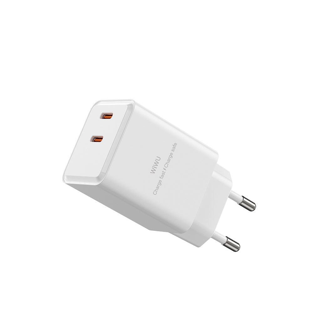Wiwu Wi-G025 Cube Serisi Dual Type-C PD GaN Teknolojili Hızlı Şarj Başlığı 47W