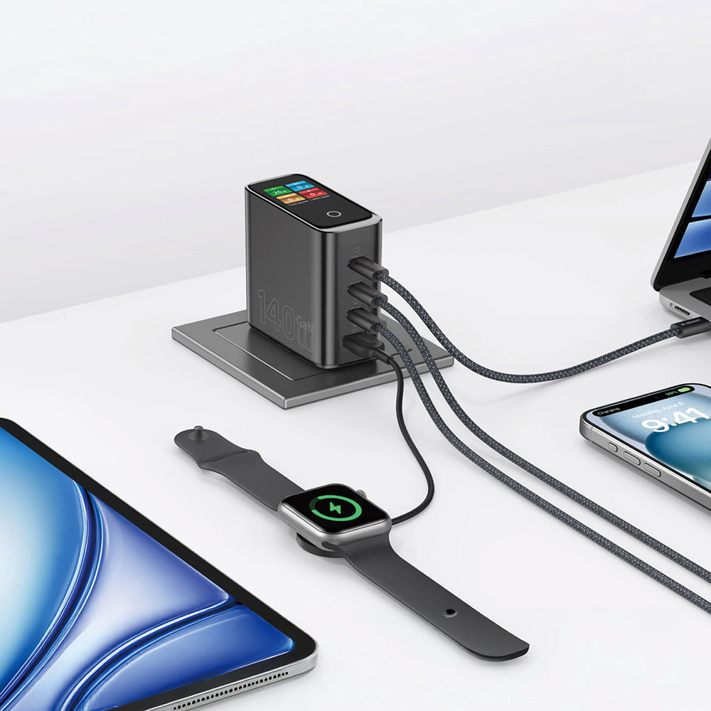 Wiwu Wi-G028 Voyager Serisi GaN Teknolojili PD/QC TFT Göstergeli Hızlı Şarj Başlığı 140W