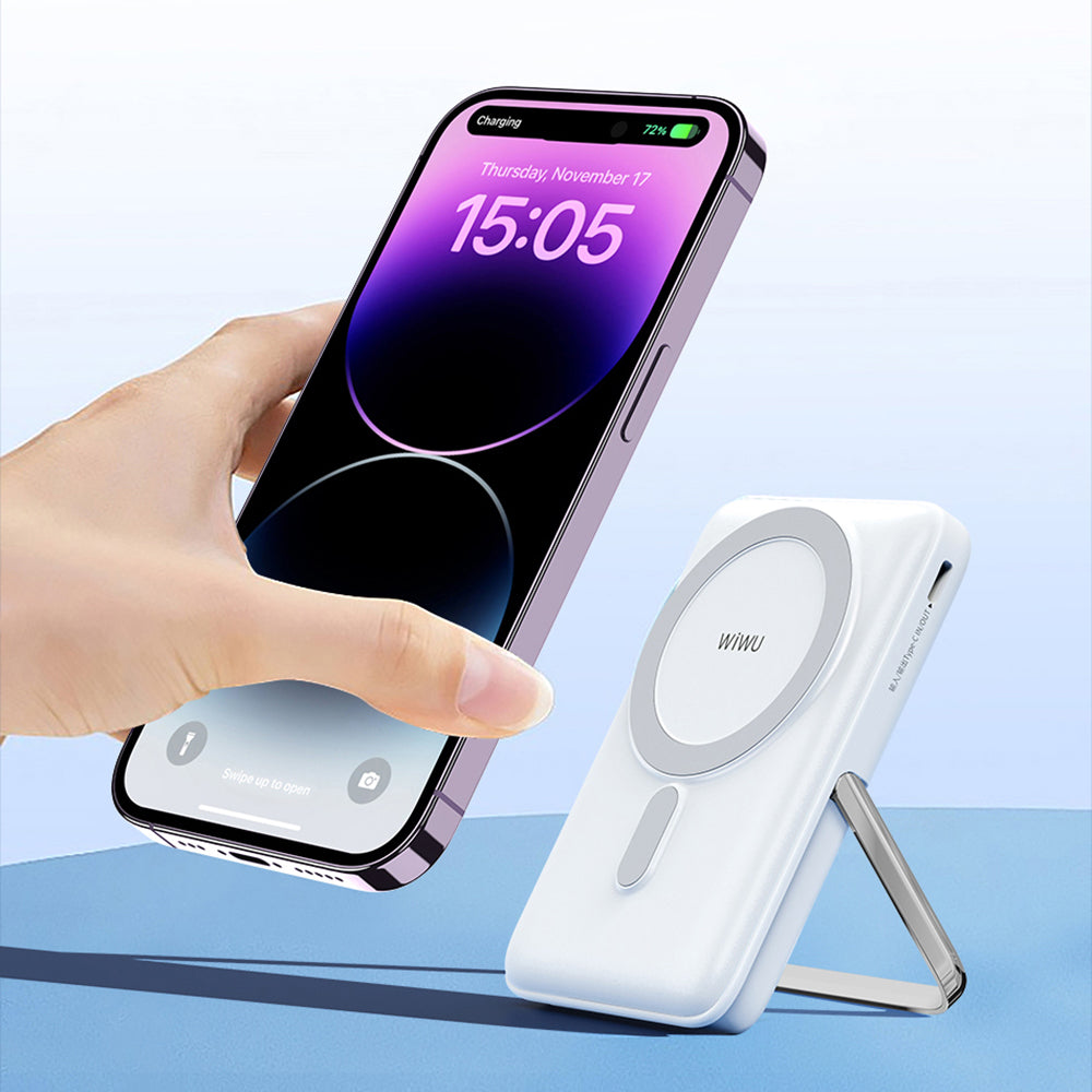 Wiwu Wi-P011 Gentleman Serisi LED Işık Göstergeli Standlı Kablosuz Powerbank 10.000mAh 15W