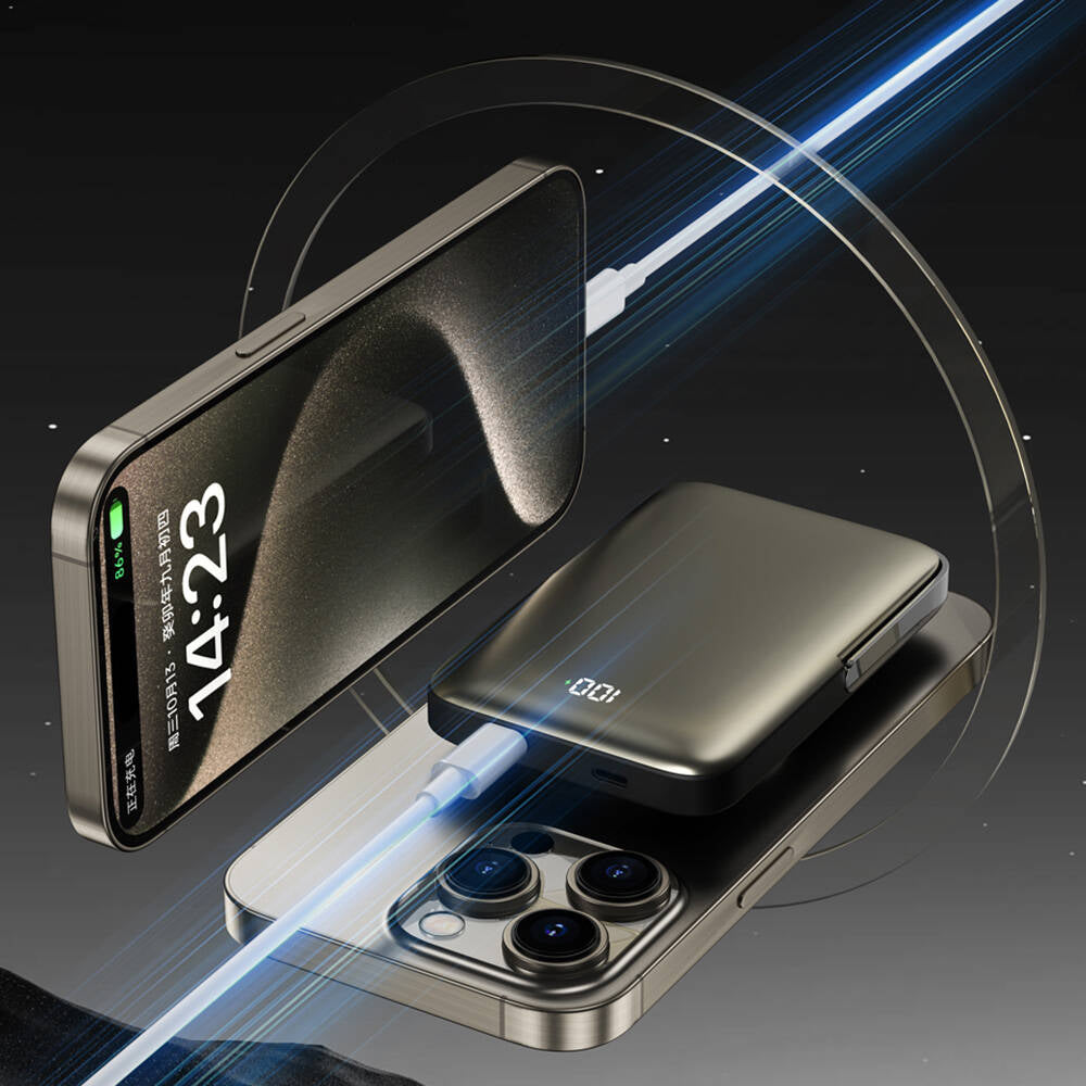 Wiwu Wi-P018 Elite Serisi Led Ekranlı M-safe Powerbank Wireless 15W 10000mAh