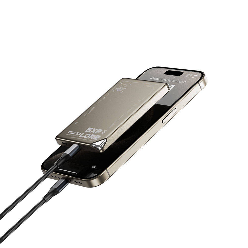 Wiwu Wi-P019 Ultra-Thin Explore Serisi Led Göstergeli Wireless M-safe Powerbank 15W 5000mAh