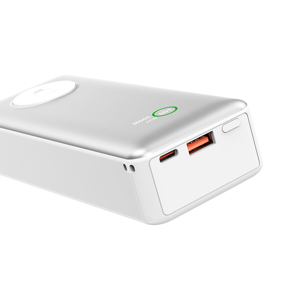 Wiwu Wi-P023 Elite Serisi Dijital LED Göstergeli Akıllı Saat Kablosuz Şarj Özellikli Taşınabilir Powerbank 20000mAh 145W