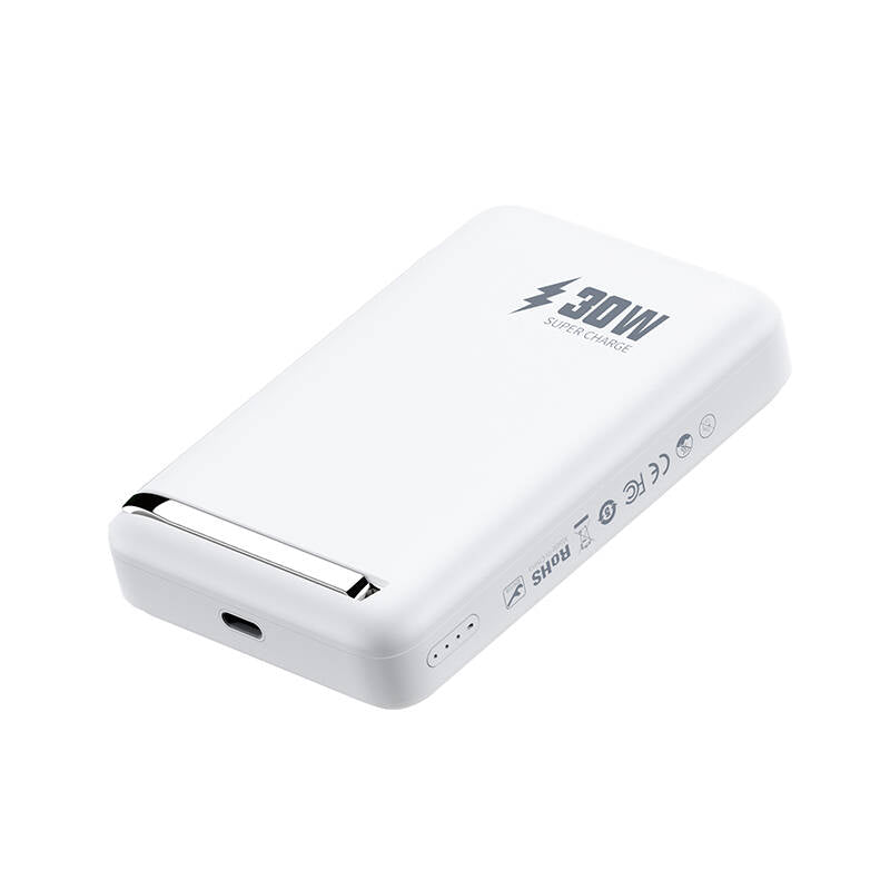 Wiwu Wi-P031 Qi2 Şarj Teknolojili LED Işık Göstergeli Standlı 30W Taşınabilir M-safe Wireless Powerbank 10.000mAh