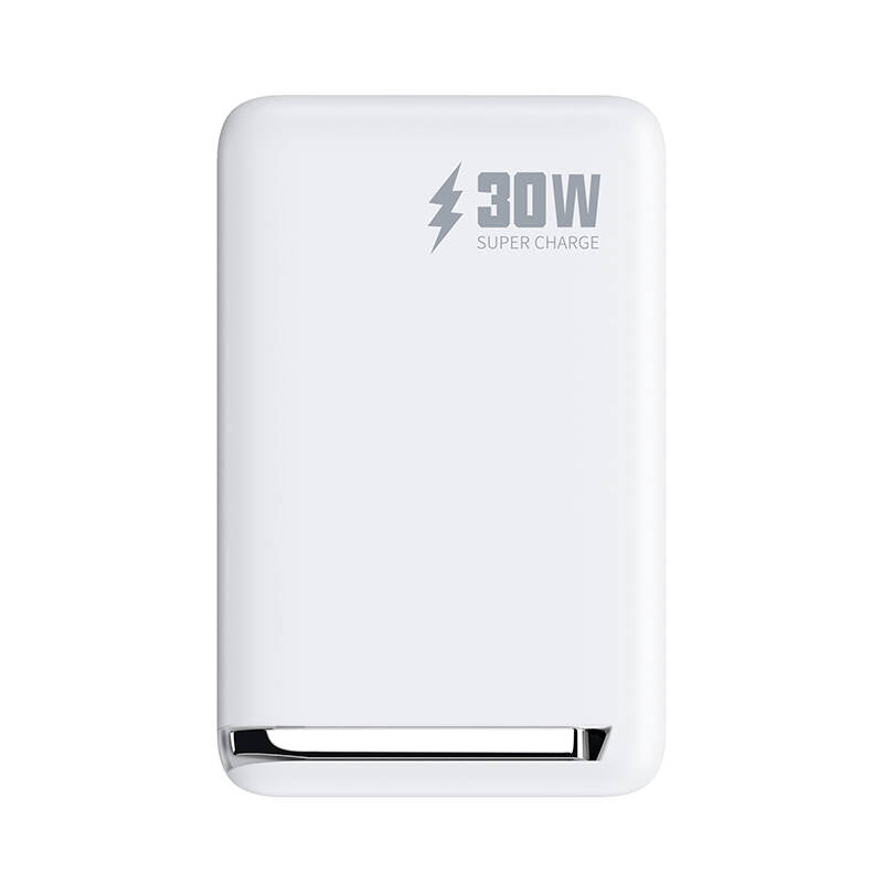Wiwu Wi-P031 Qi2 Şarj Teknolojili LED Işık Göstergeli Standlı 30W Taşınabilir M-safe Wireless Powerbank 10.000mAh