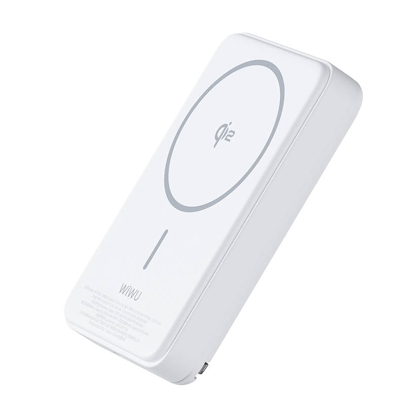 Wiwu Wi-P031 Qi2 Şarj Teknolojili LED Işık Göstergeli Standlı 30W Taşınabilir M-safe Wireless Powerbank 10.000mAh