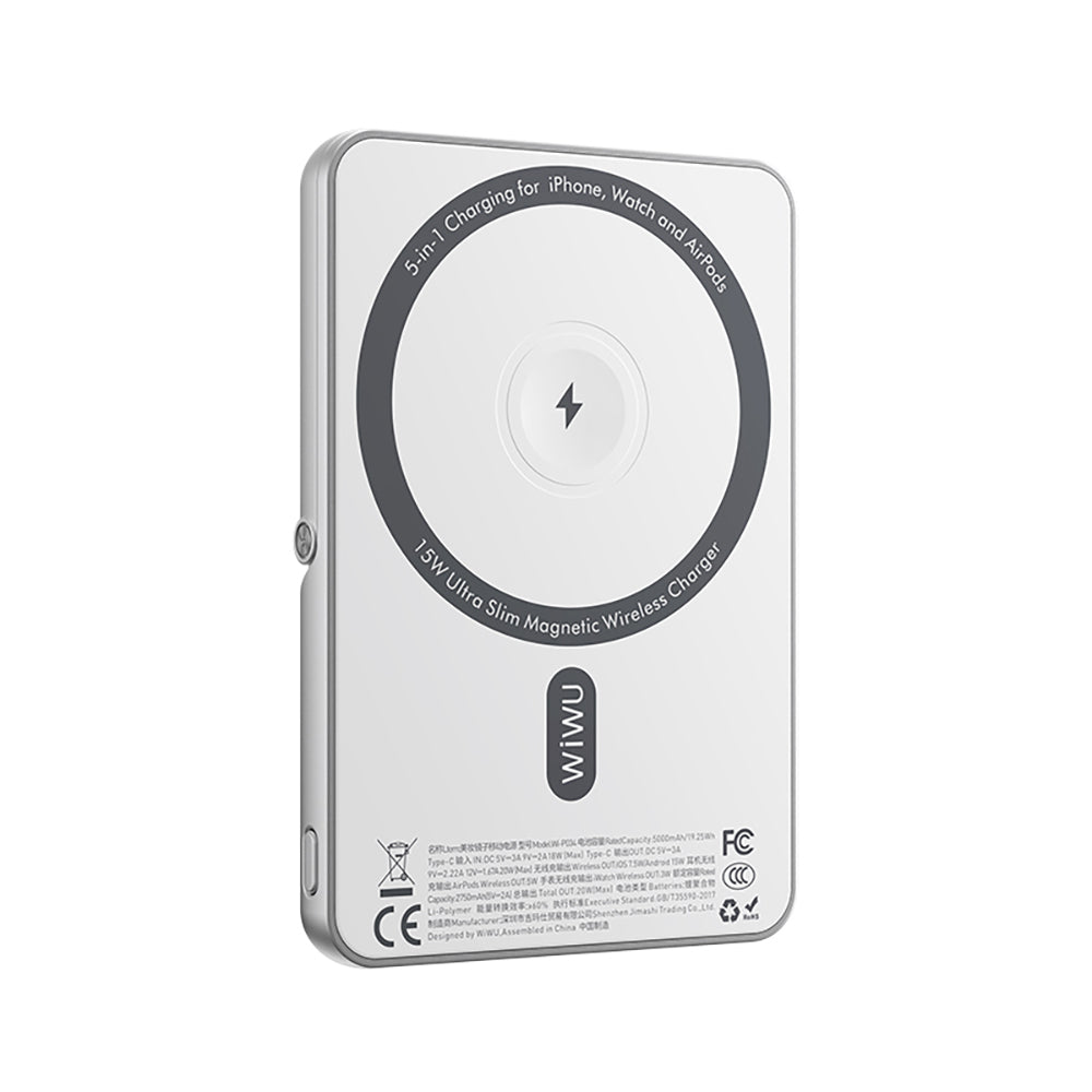 Wiwu Wi-P034 Dijital LED Göstergeli Standlı Kablosuz Powerbank 5000mAh 15W