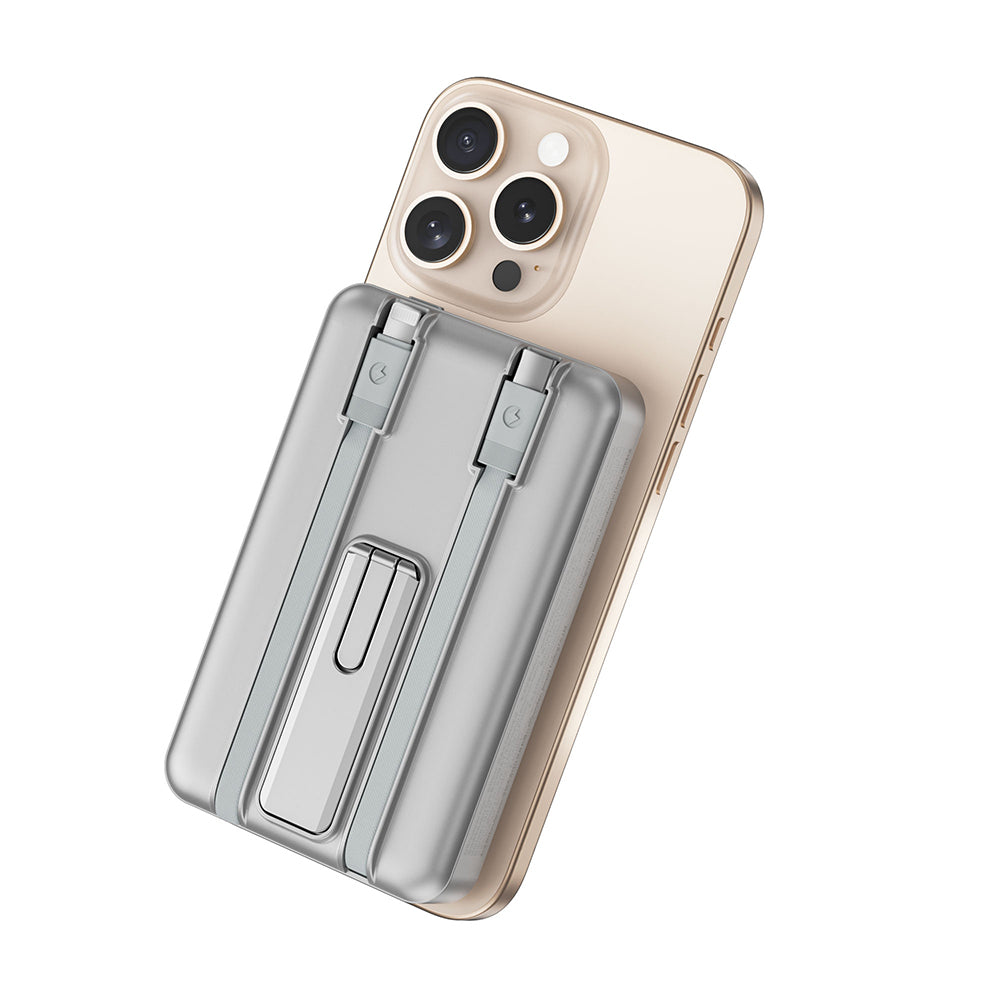 Wiwu Wi-P056 Taşınabilir Wireless Şarj ve PD Hızlı Şarj Özellikli Powerbank 15W 10000mAh