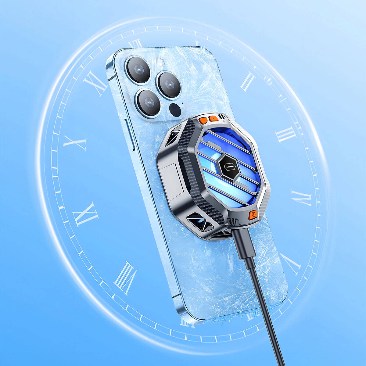 Wiwu Wi-R001 15W M-safe Şarj Özellikli RGB Işıklı Telefon Soğutucu Fan