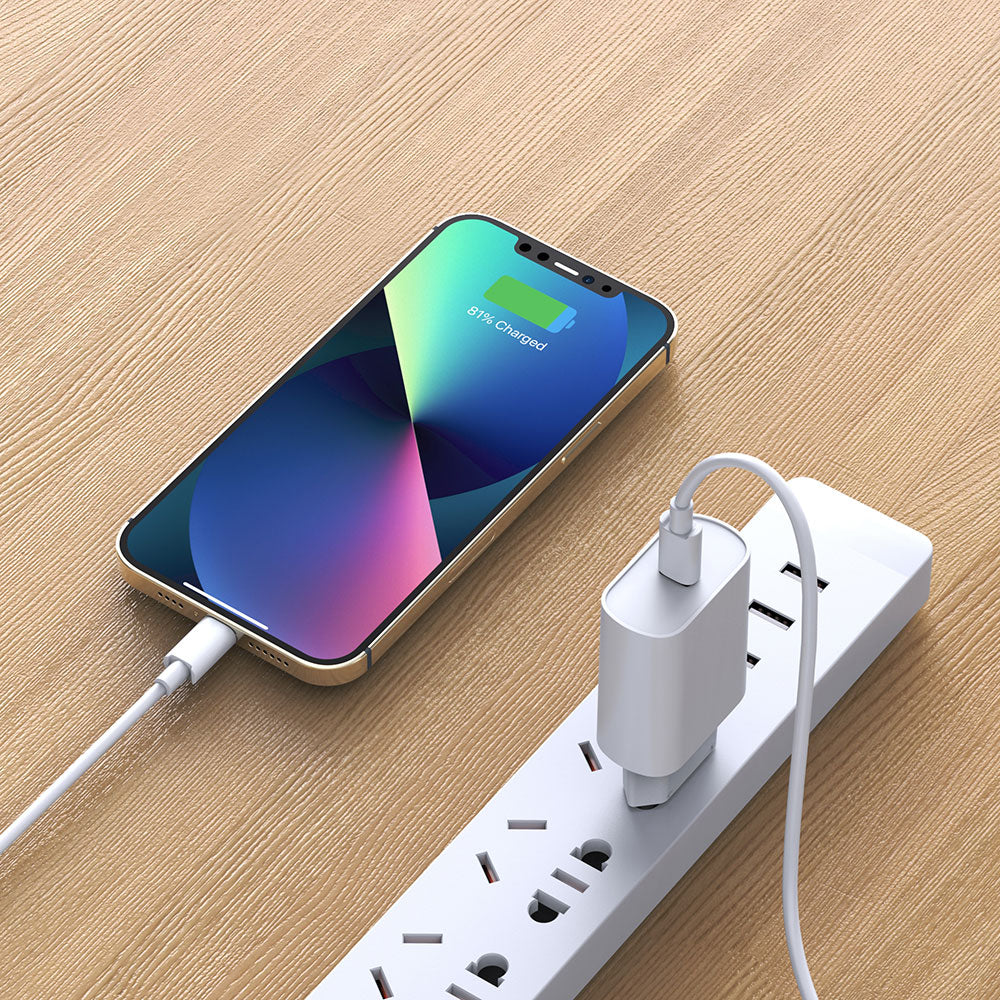 Wiwu Wi-U001 Quick 20W Tek Bağlantılı Şarj Başlığı Type-C to Lightning PD 20W Kablolu Şarj Seti