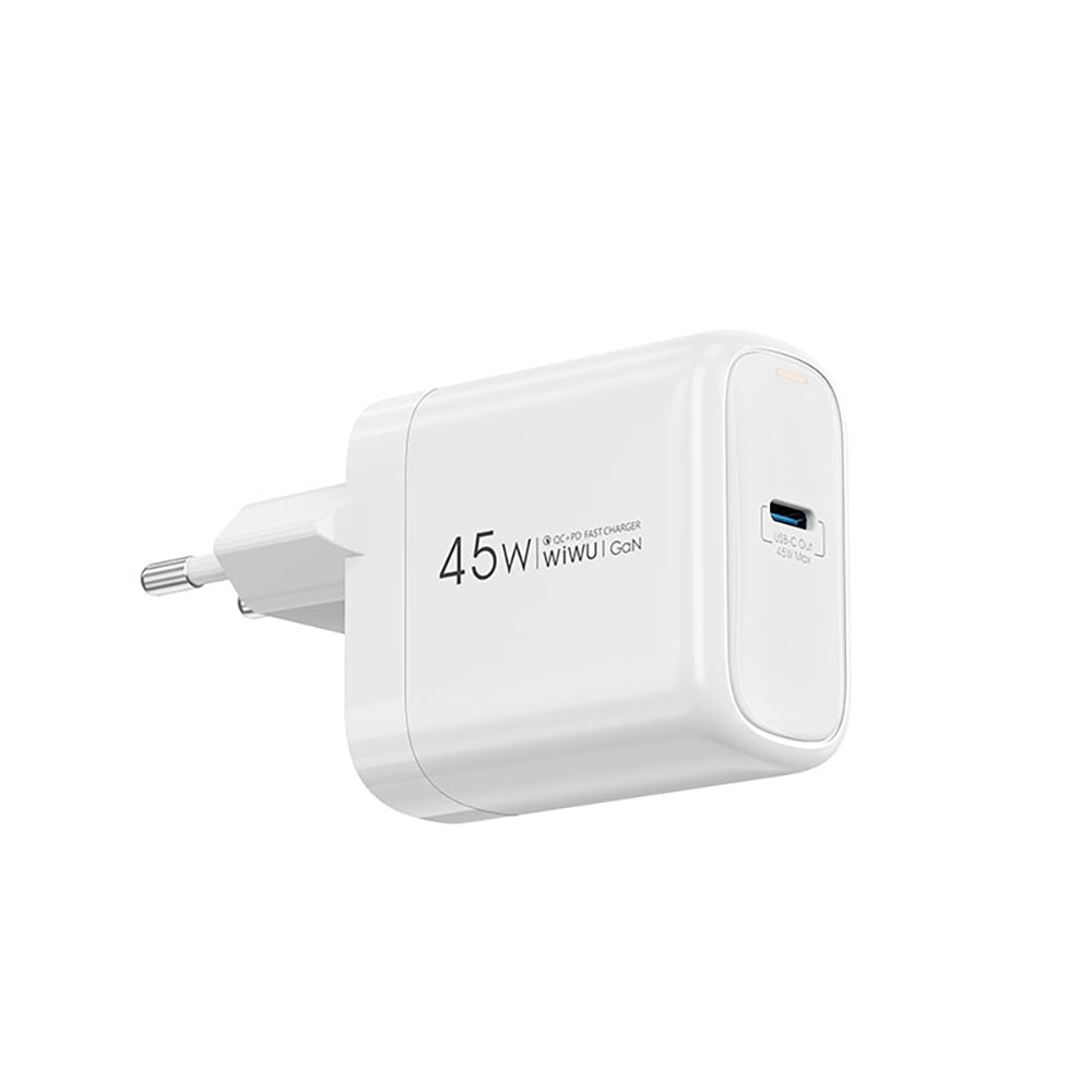 Wiwu Wi-U035 GaN Tech PD Hızlı Şarj Özellikli QC 3.0 Şarj Başlığı 45W