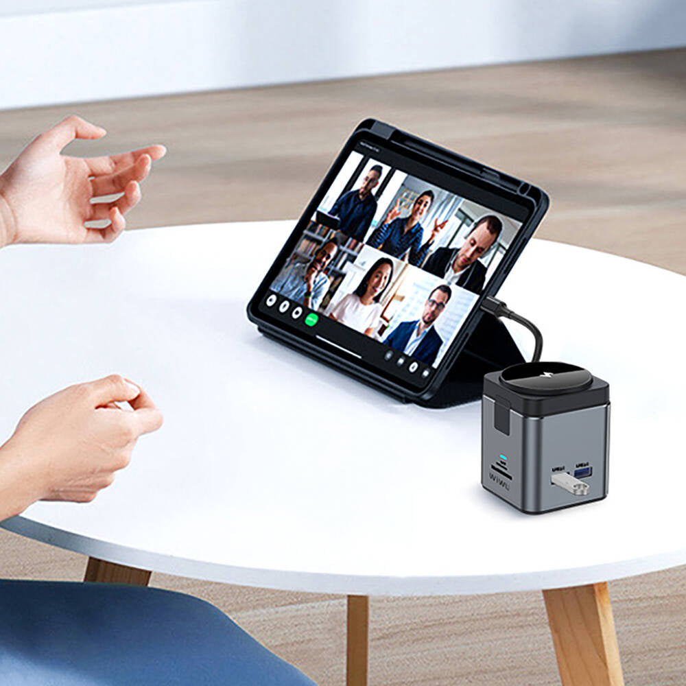 Wiwu Wi-W025 9in1 M-safe Şarj Özellikli Type-C Hub PD 100W USB 3.0 SD/TF HDMI RJ45