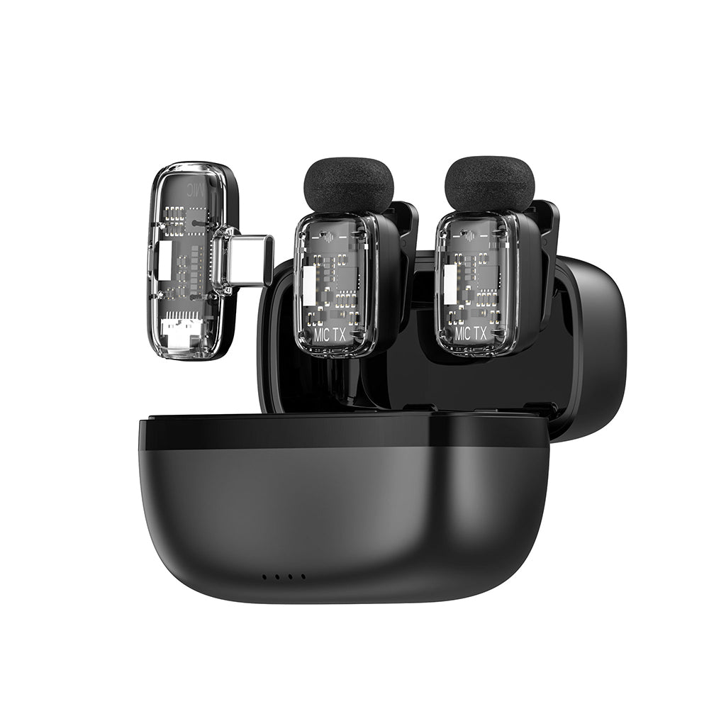 Wiwu Wi-WM008 2in1 Type-C Portlu ANC Özellikli Kablosuz Yaka Mikrofonu