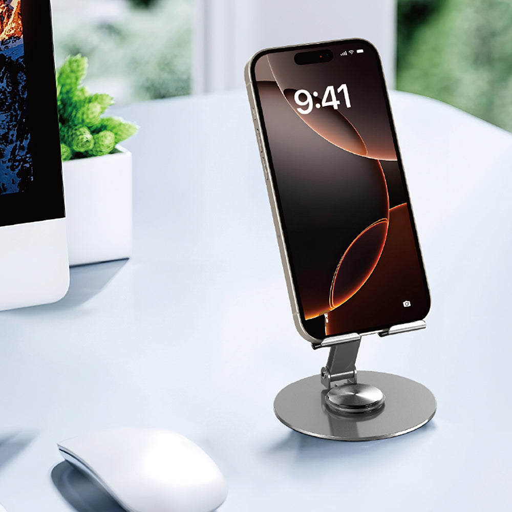 Wiwu ZM-014 Taşınabilir Katlanabilir 360° Dönebilen Metal Telefon ve Tablet Standı