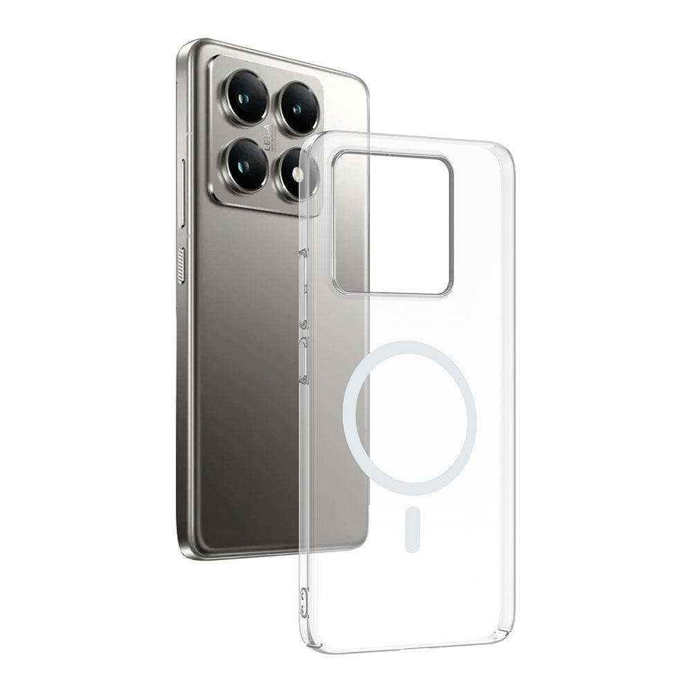 Xiaomi 14T Kamera Korumalı M-Safe Şarj Özellikli Şeffaf Zore London Sert PC Kılıf