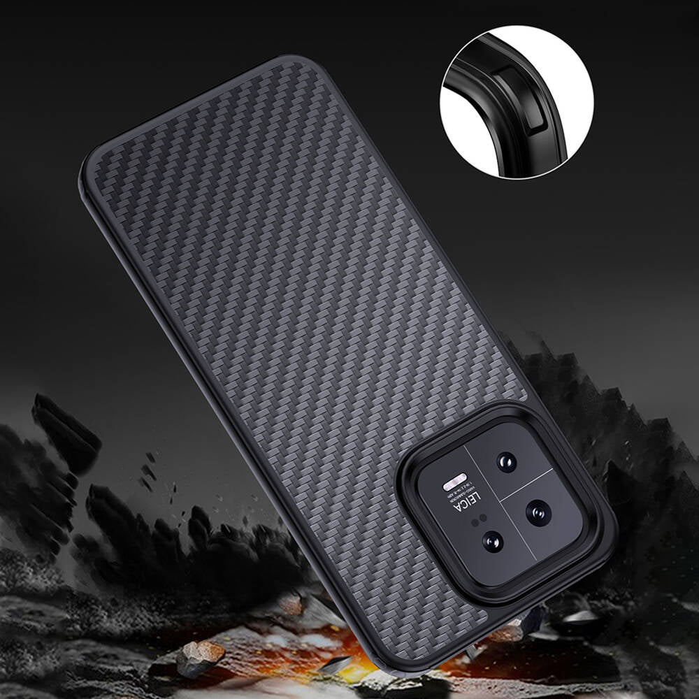 Xiaomi Mi 13 Kılıf Aramid Karbon Fiber M-safe Özellikli Wlons Radison Kılıf