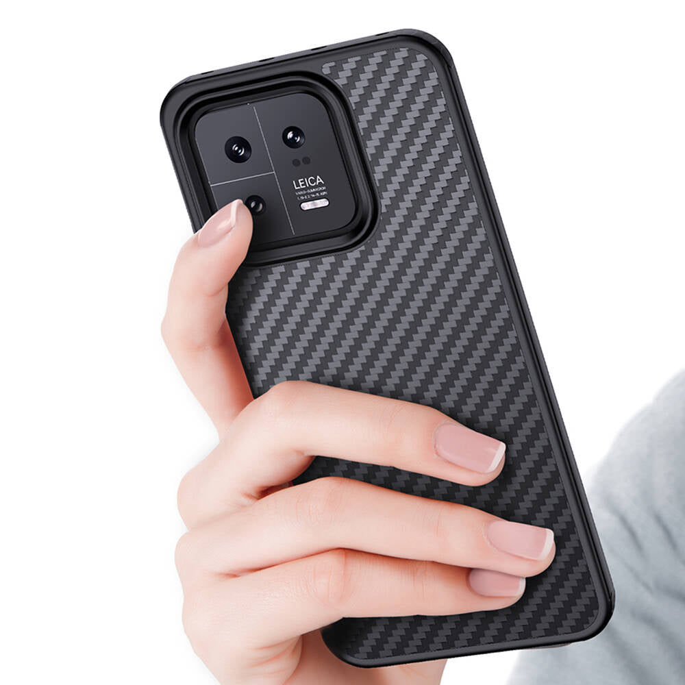 Xiaomi Mi 13 Kılıf Aramid Karbon Fiber M-safe Özellikli Wlons Radison Kılıf