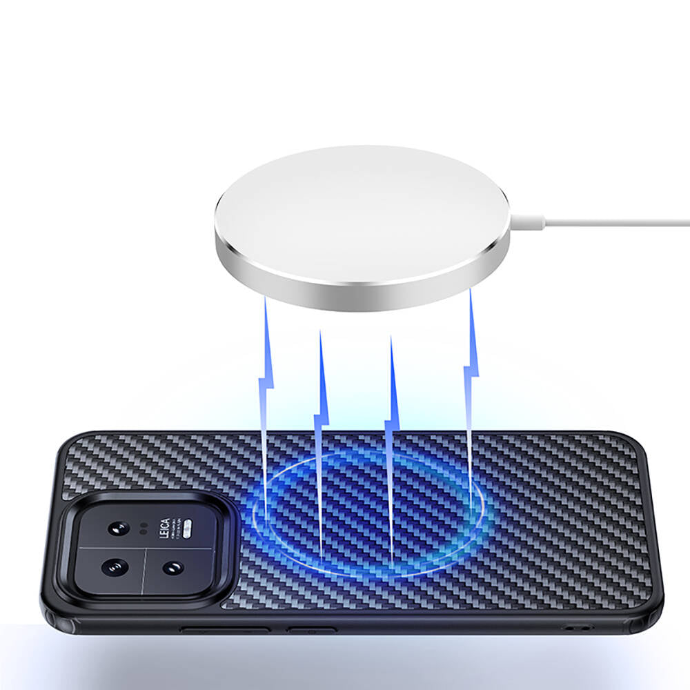 Xiaomi Mi 13 Kılıf Aramid Karbon Fiber M-safe Özellikli Wlons Radison Kılıf