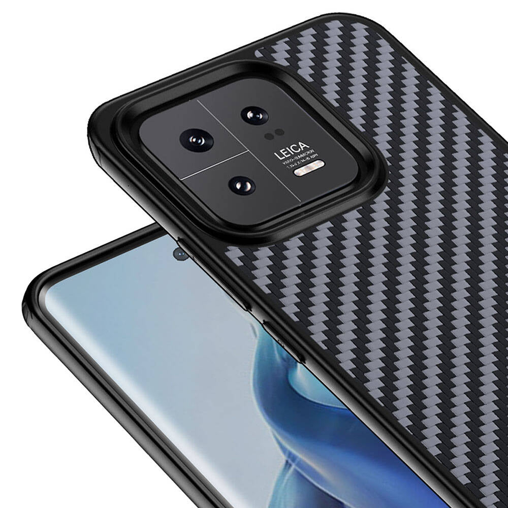 Xiaomi Mi 13 Kılıf Aramid Karbon Fiber M-safe Özellikli Wlons Radison Kılıf