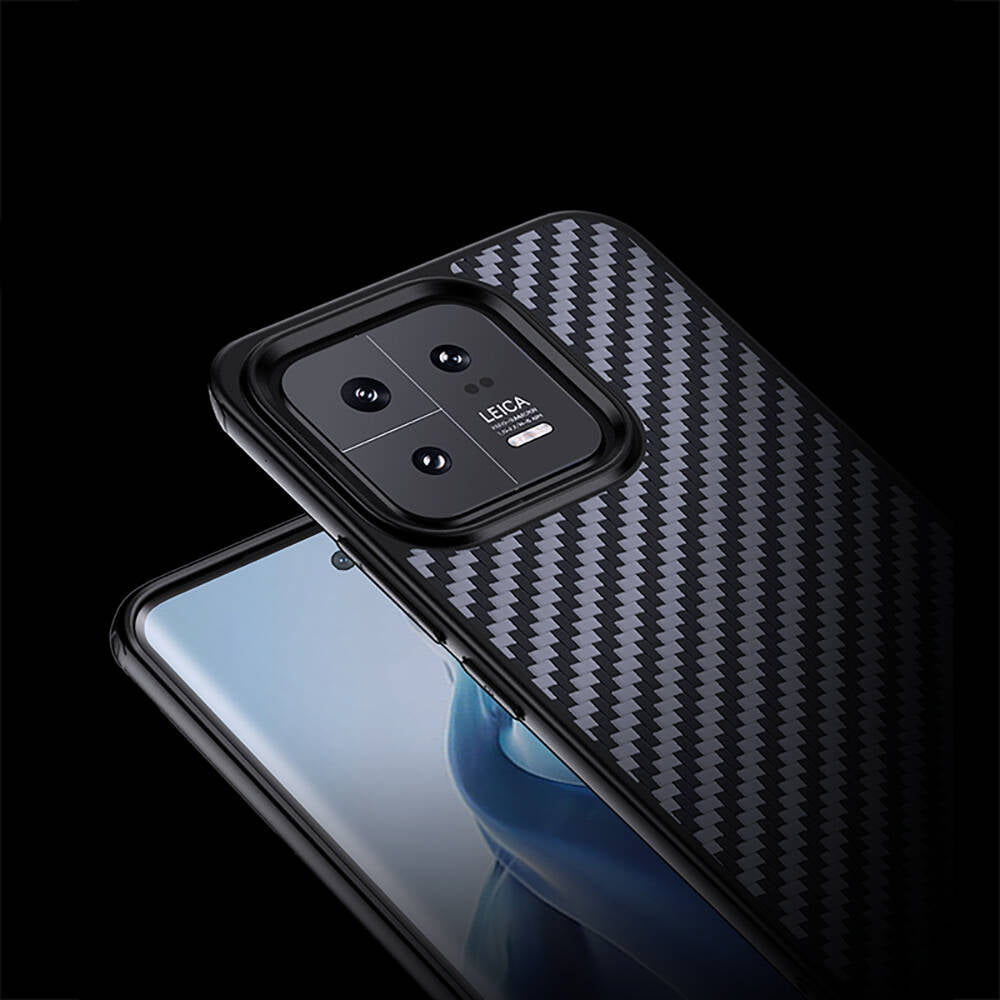 Xiaomi Mi 13 Kılıf Aramid Karbon Fiber M-safe Özellikli Wlons Radison Kılıf
