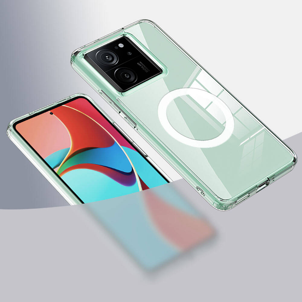 Xiaomi Mi 13T Kılıf Sert PC Arka Yüzey Wireless Şarj Özellikli Zore Flet M-safe Kılıf