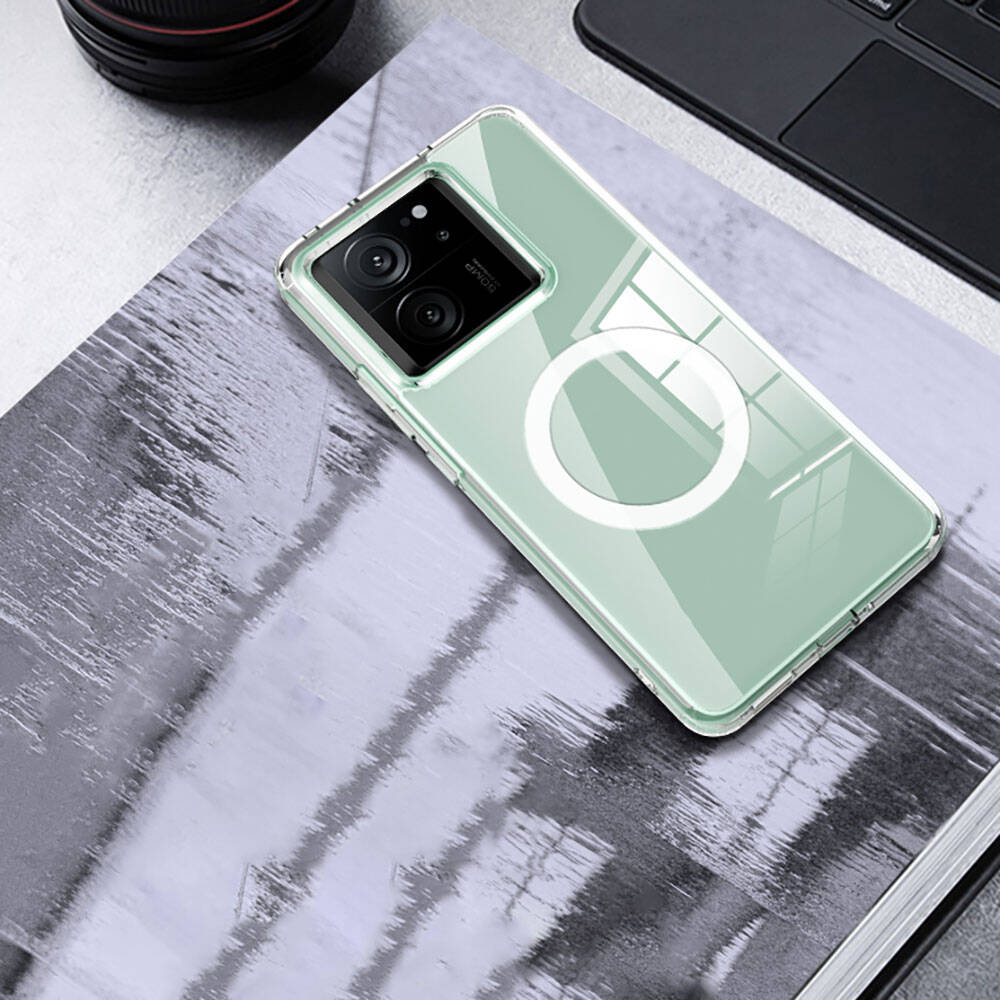Xiaomi Mi 13T Kılıf Sert PC Arka Yüzey Wireless Şarj Özellikli Zore Flet M-safe Kılıf