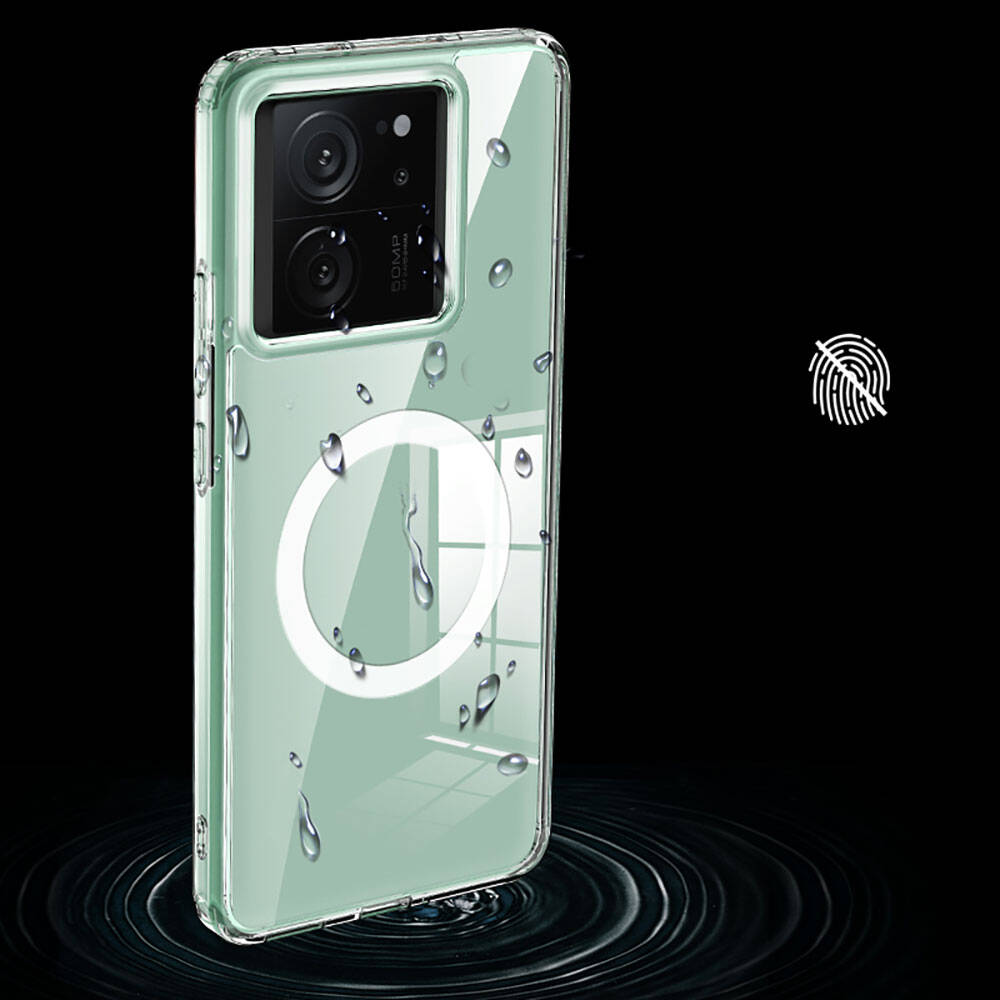 Xiaomi Mi 13T Kılıf Sert PC Arka Yüzey Wireless Şarj Özellikli Zore Flet M-safe Kılıf