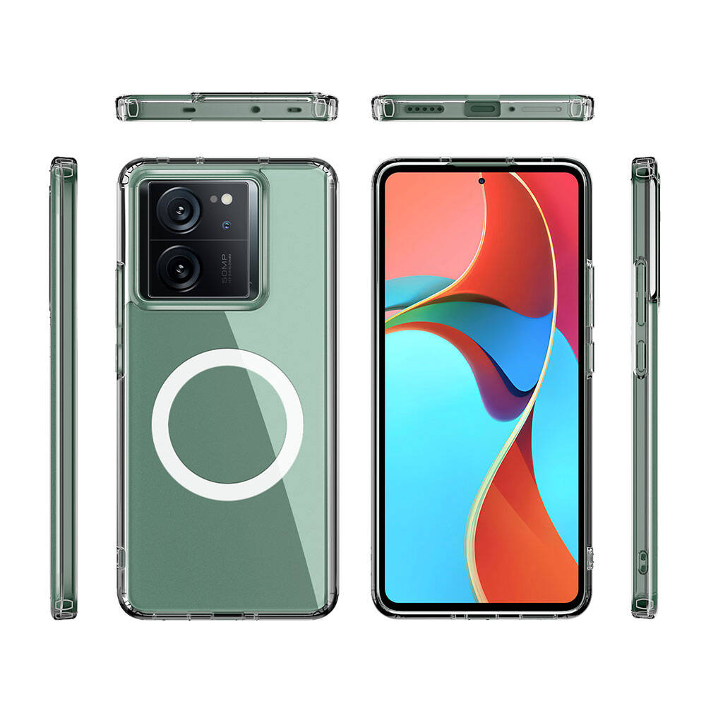 Xiaomi Mi 13T Kılıf Sert PC Arka Yüzey Wireless Şarj Özellikli Zore Flet M-safe Kılıf