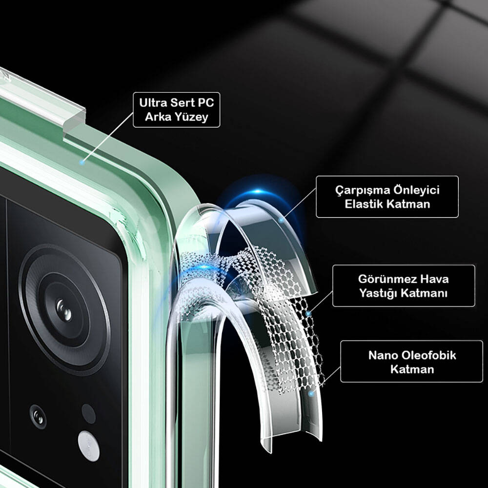 Xiaomi Mi 13T Pro Kılıf Sert PC Arka Yüzey Wireless Şarj Özellikli Zore Flet M-safe Kılıf