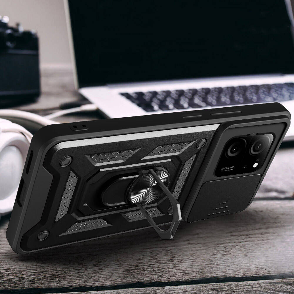 Xiaomi Mi 13T Pro Kılıf Magnetik Standlı Kamera Korumalı Zore Sürgülü Vega Kılıf