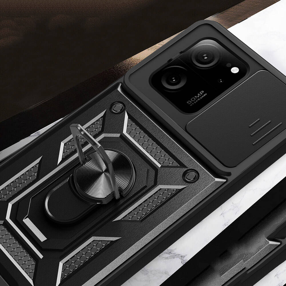 Xiaomi Mi 13T Pro Kılıf Magnetik Standlı Kamera Korumalı Zore Sürgülü Vega Kılıf