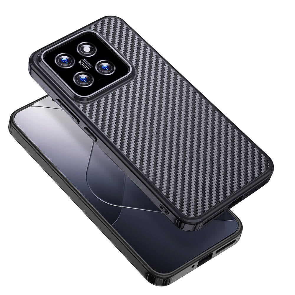 Xiaomi Mi 14 Kılıf Aramid Karbon Fiber M-safe Özellikli Wlons Radison Kılıf
