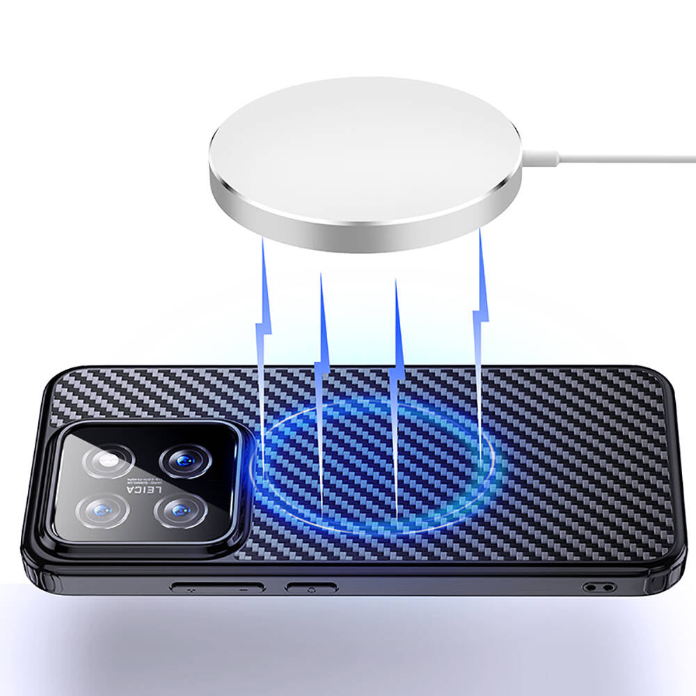 Xiaomi Mi 14 Kılıf Aramid Karbon Fiber M-safe Özellikli Wlons Radison Kılıf