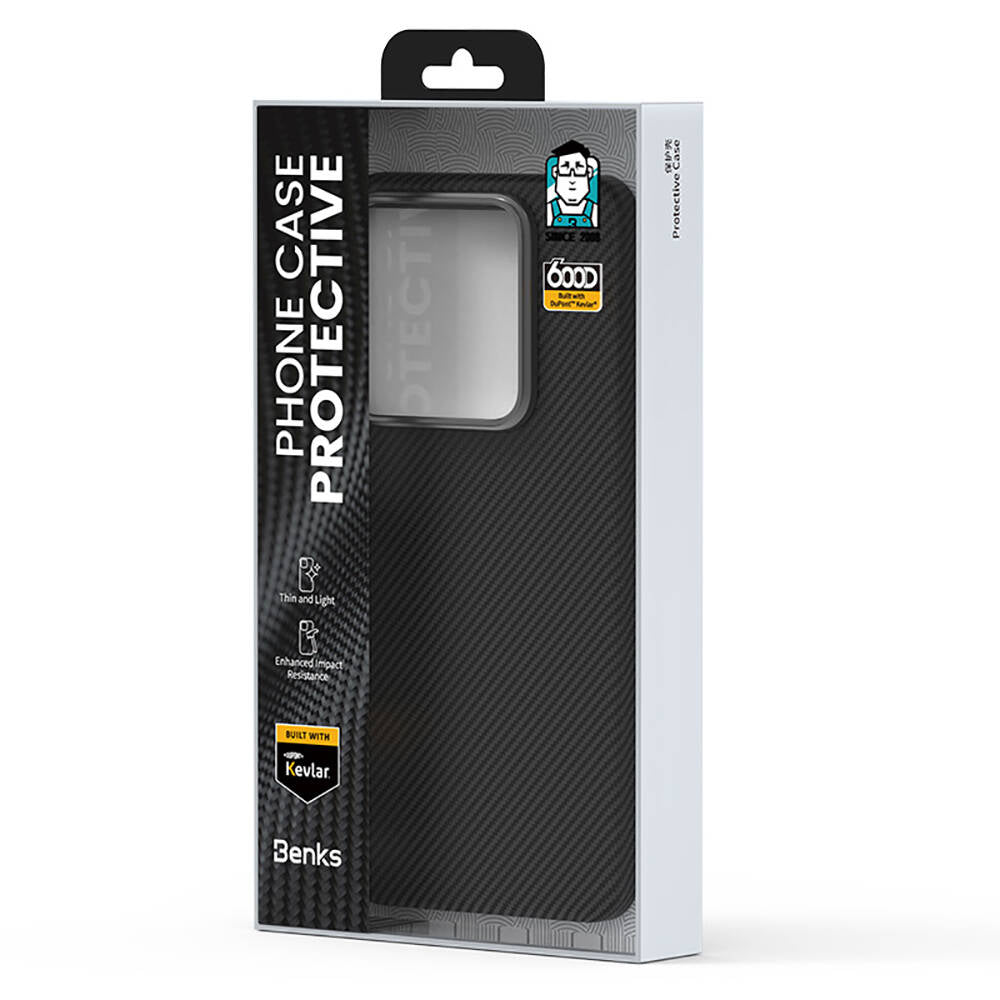 Xiaomi Mi 14 Kılıf M-safe Özellikli Karbon Fiber Benks Essential ArmorAir 600D Kevlar Kılıf