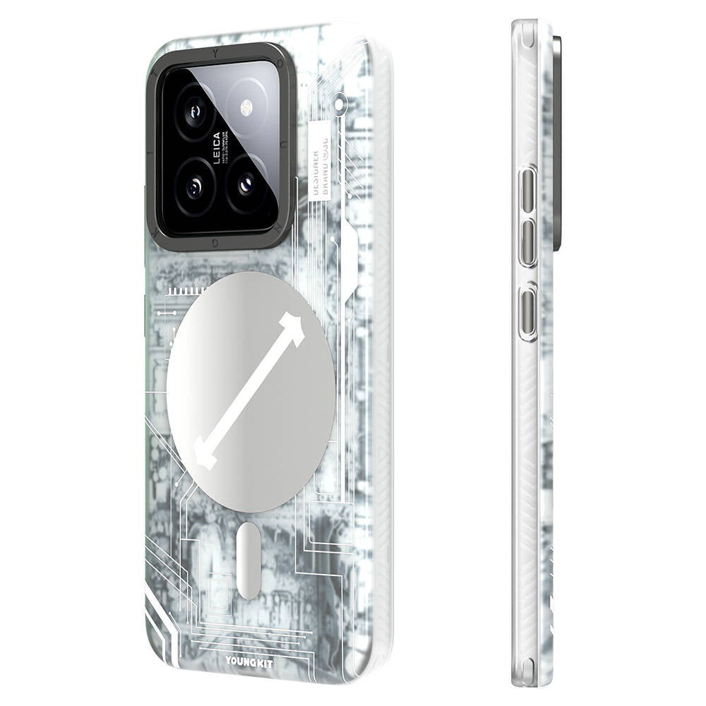 Xiaomi Mi 14 Kılıf M-safe Şarj Özellikli YoungKit Technology Serisi Kılıf