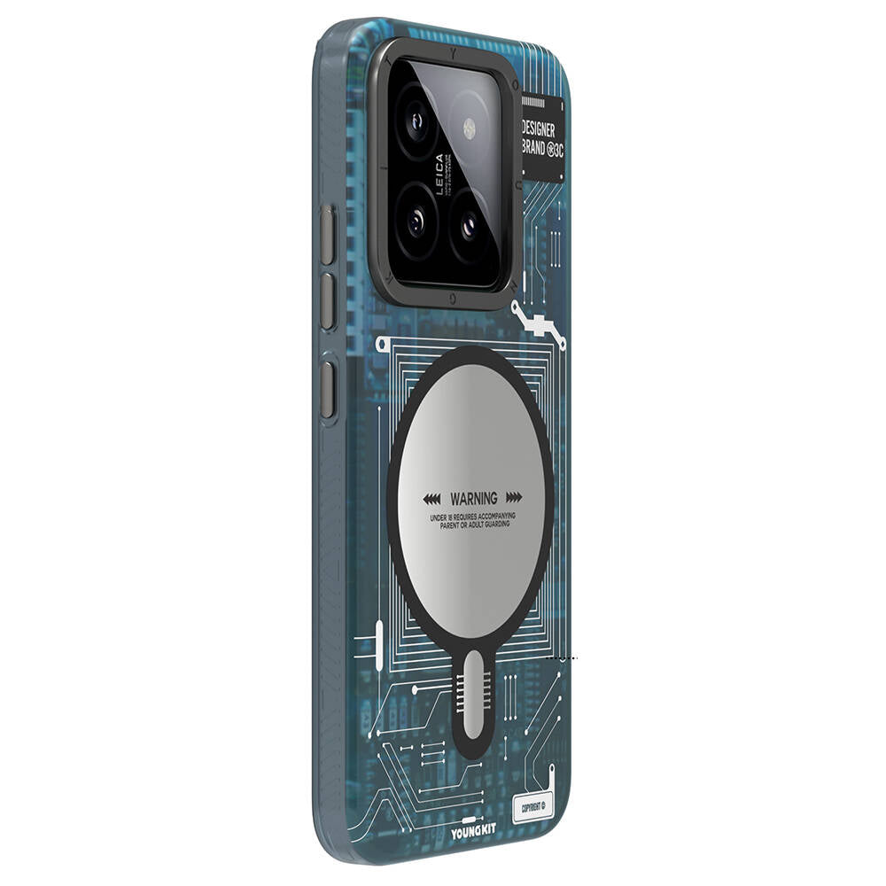 Xiaomi Mi 14 Kılıf M-safe Şarj Özellikli YoungKit Technology Serisi Kılıf