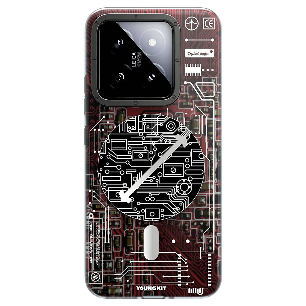 Xiaomi Mi 14 Kılıf M-safe Şarj Özellikli YoungKit Technology Serisi Kılıf