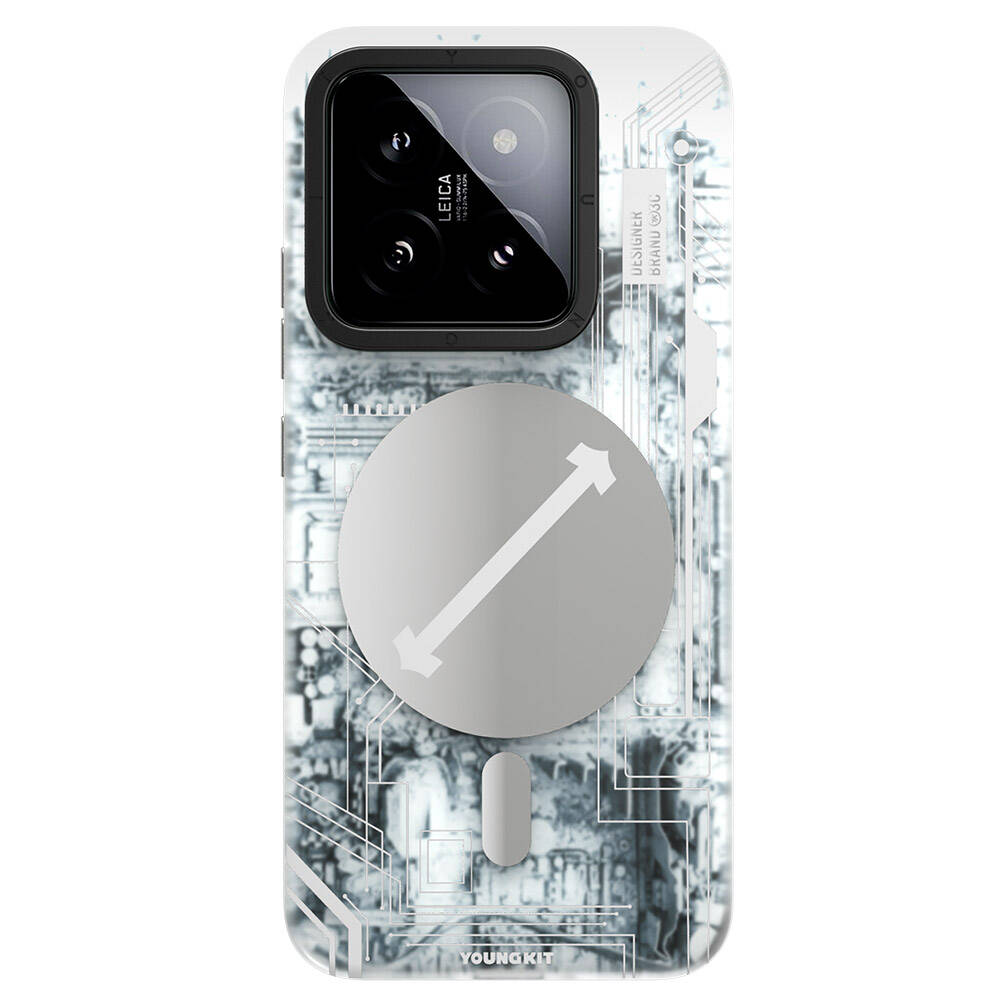 Xiaomi Mi 14 Kılıf M-safe Şarj Özellikli YoungKit Technology Serisi Kılıf
