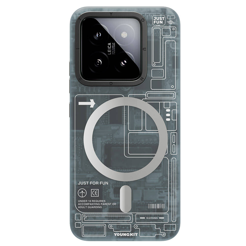 Xiaomi Mi 14 Kılıf M-safe Şarj Özellikli YoungKit Technology Serisi Kılıf