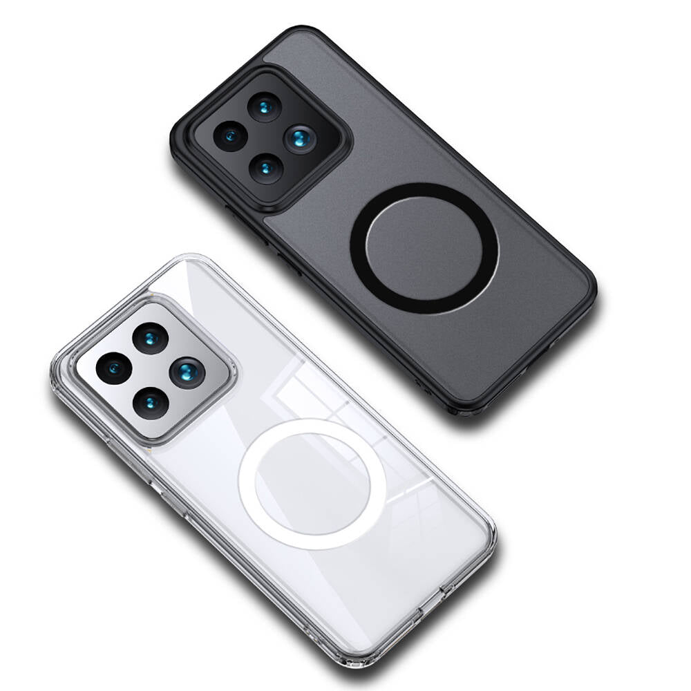 Xiaomi Mi 14 Kılıf Sert PC Arka Yüzey Wireless Şarj Özellikli Zore Flet M-safe Kılıf