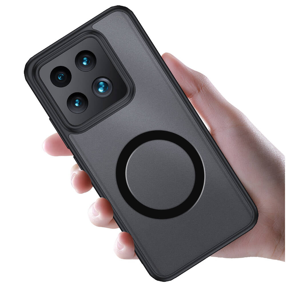 Xiaomi Mi 14 Kılıf Sert PC Arka Yüzey Wireless Şarj Özellikli Zore Flet M-safe Kılıf