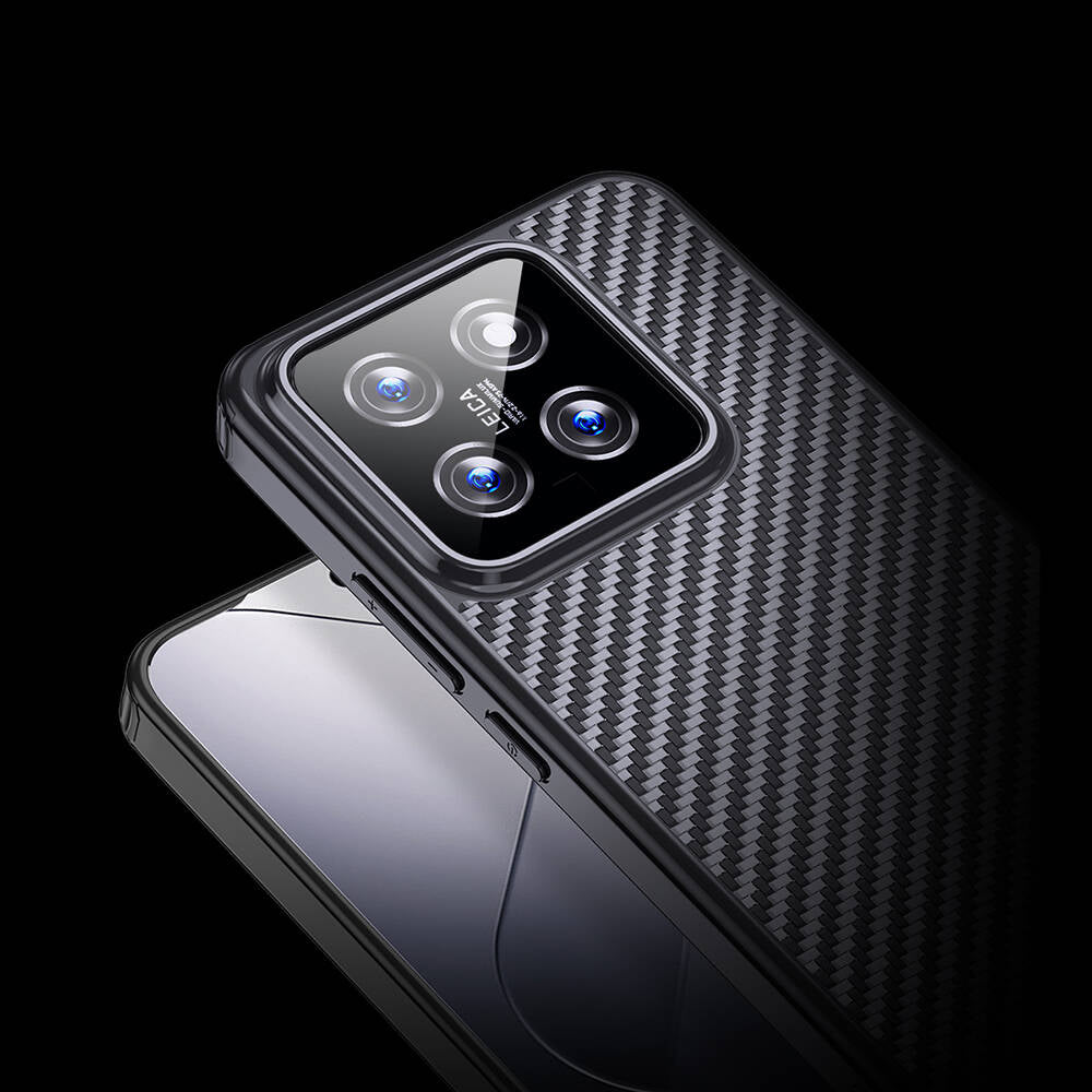 Xiaomi Mi 14 Pro Kılıf Aramid Karbon Fiber M-safe Özellikli Wlons Radison Kılıf