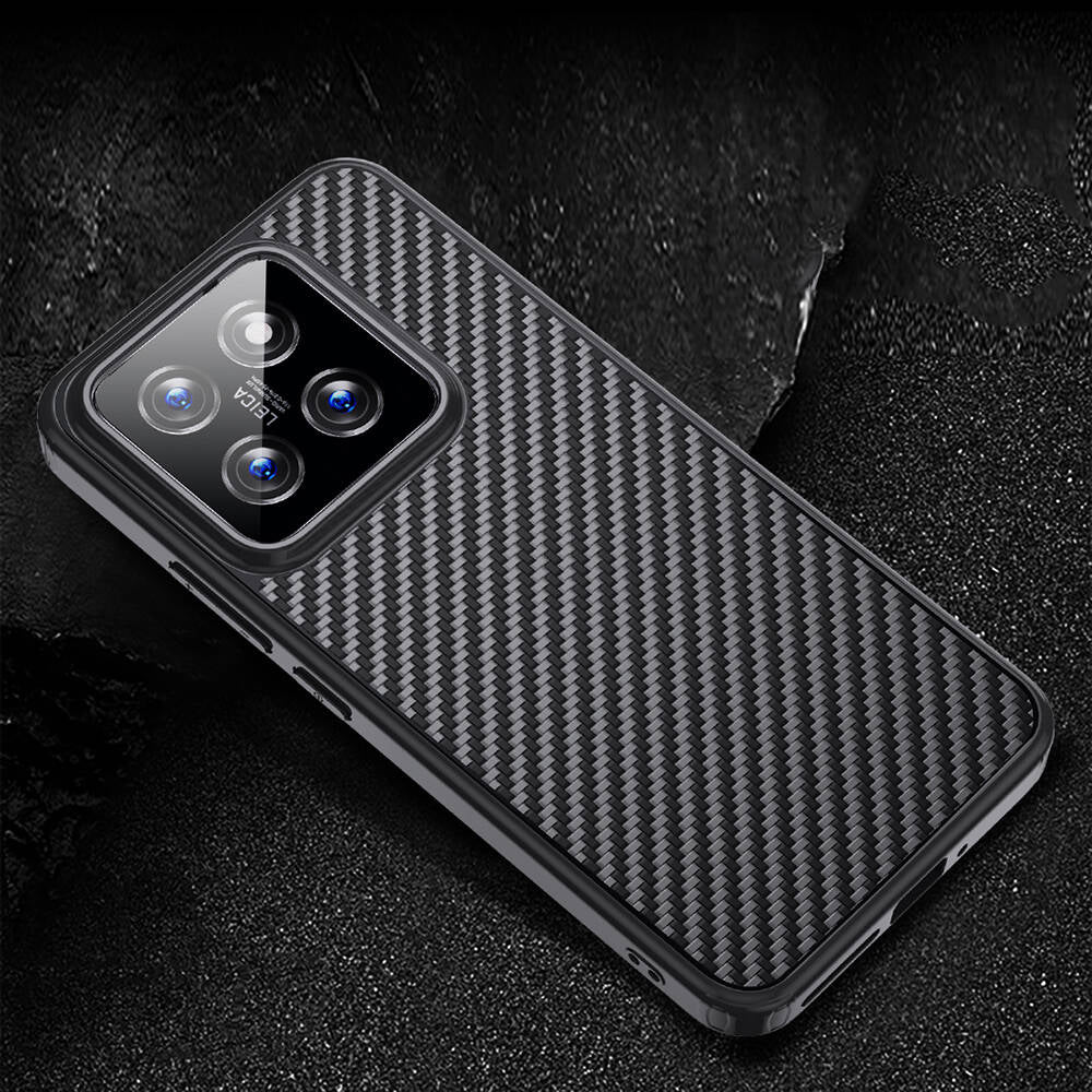 Xiaomi Mi 14 Pro Kılıf Aramid Karbon Fiber M-safe Özellikli Wlons Radison Kılıf