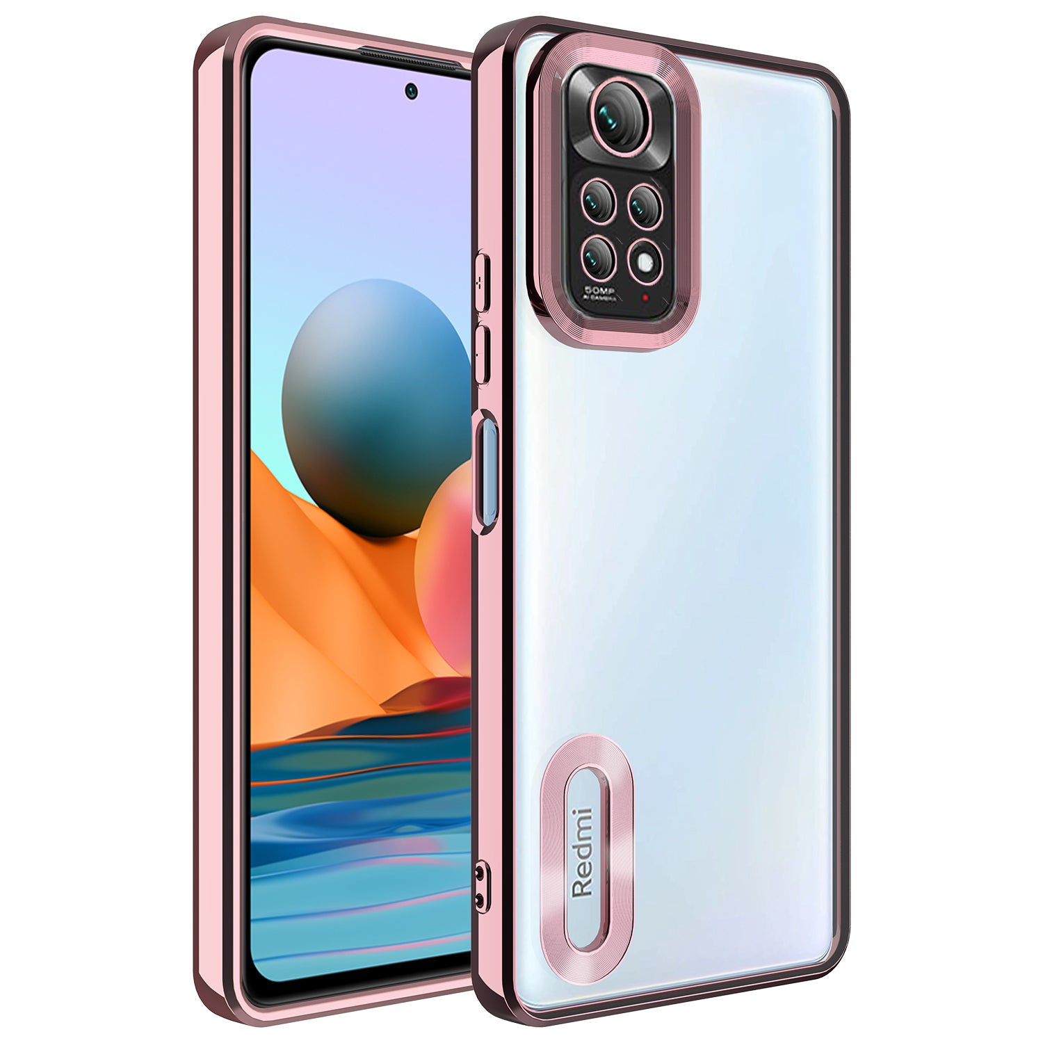 Xiaomi Redmi Note 11 Global Kılıf Kamera Korumalı Logo Gösteren Zore Omega Kılıf