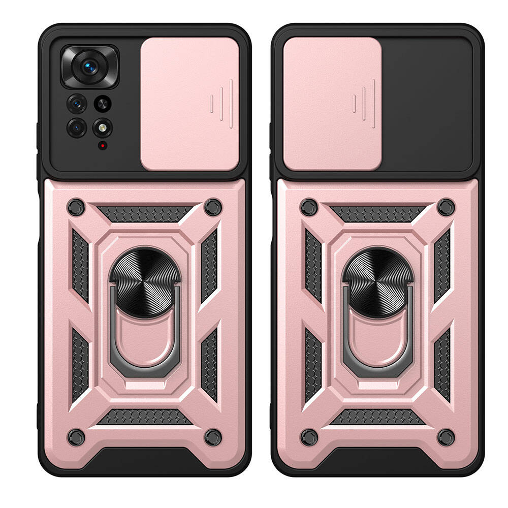 Xiaomi Redmi Note 11 Pro 4G Kılıf Magnetik Standlı Kamera Korumalı Zore Sürgülü Vega Kılıf