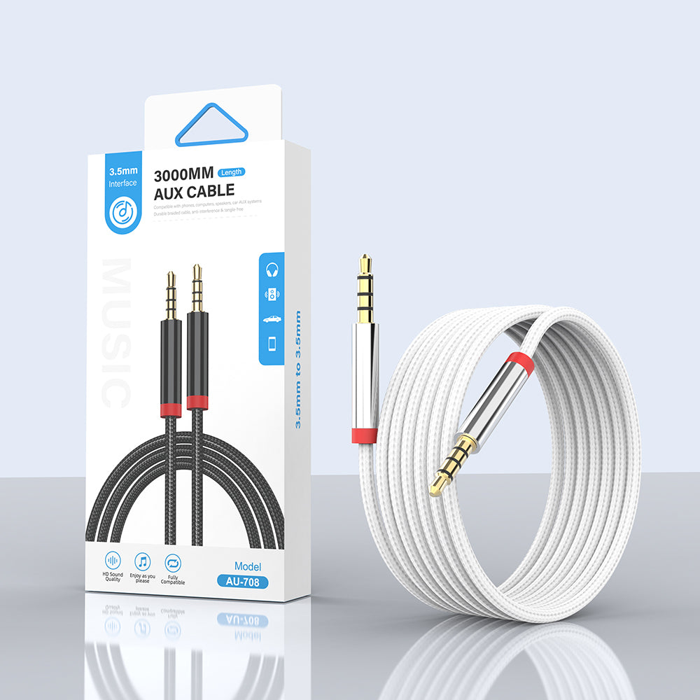 Zore AU-708 Örgü Tasarımlı Aux Audio Kablo 3.5mm 3m