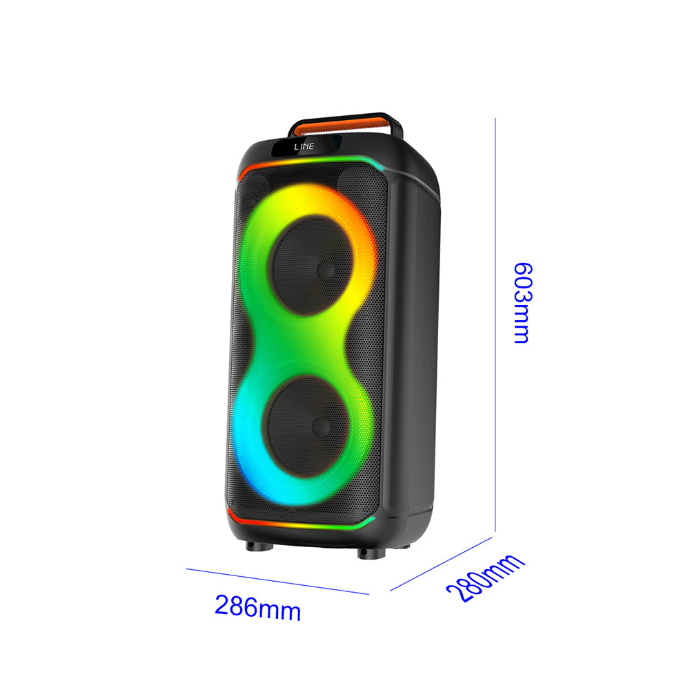 Zore GD-2823 Dijital LED Göstergeli FM Radyolu Mikrofonlu RGB TWS Çift 8 inç Stereo Bass Kablosuz Karaoke Hoparlör
