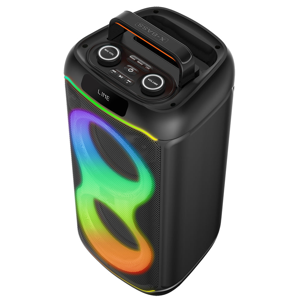 Zore GD-2823 Dijital LED Göstergeli FM Radyolu Mikrofonlu RGB TWS Çift 8 inç Stereo Bass Kablosuz Karaoke Hoparlör